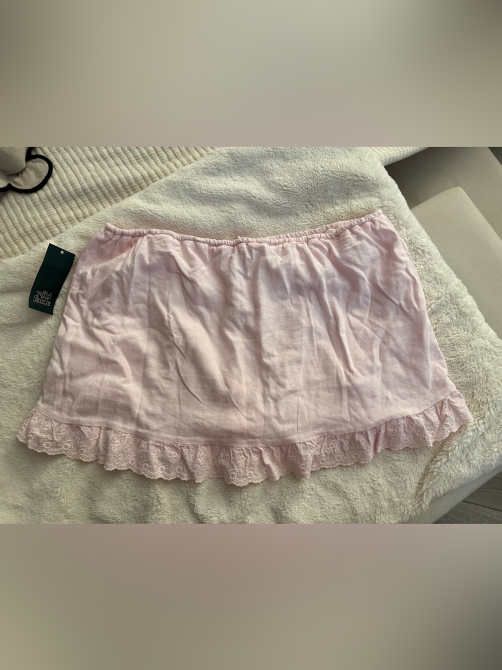 Target Wild Fable Pink Ruffle Hem Drawstring Mini Skirt - Picture 2 of 3